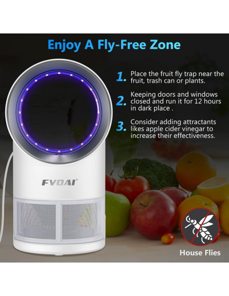 Trampa para Moscas de Fruta FVOAI con Luz y 10 Adhesivos