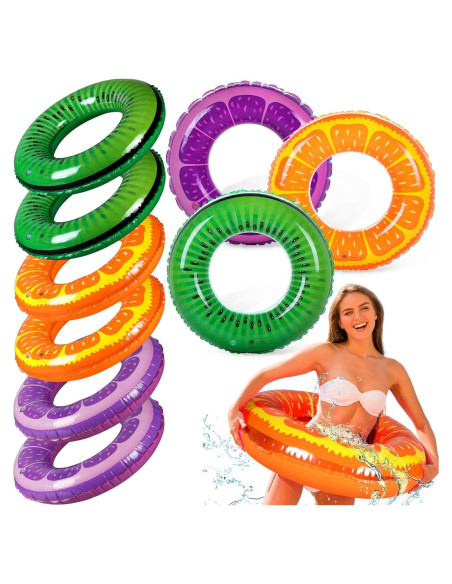 9 Flotadores Inflables para Piscina Leitee 70 cm Resistente UV