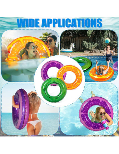 9 Flotadores Inflables para Piscina Leitee 70 cm Resistente UV