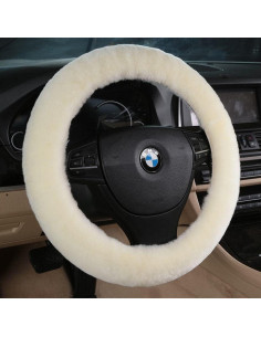 Cubierta de Volante de Piel de Oveja Sisha-A Beige 35-42 cm 2