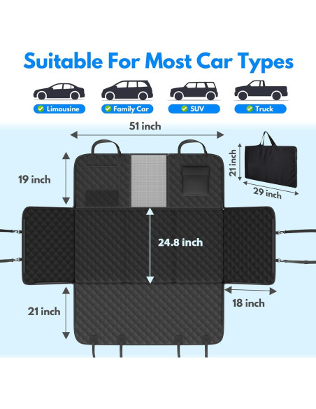 Funda de Asiento para Perros Linzdvay Impermeable 129.5x63cm