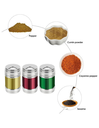 Tarros de Especias SHIDOW 4 Pcs Acero Inoxidable Verde