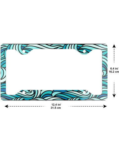 2 Piezas Marco de Placa de Licencia Aluminio DWAPFMN Onda Negra