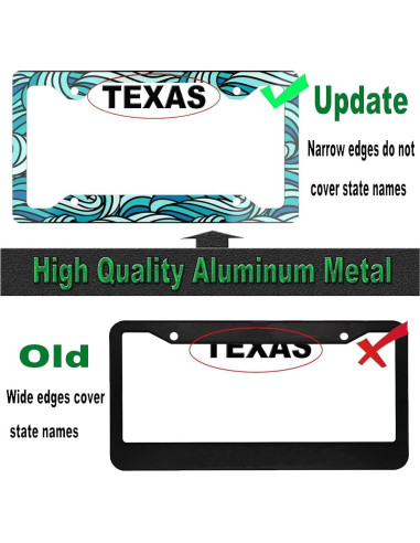 2 Piezas Marco de Placa de Licencia Aluminio DWAPFMN Onda Negra