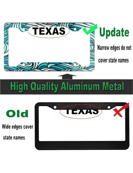 2 Piezas Marco de Placa de Licencia Aluminio DWAPFMN Onda Negra