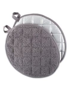 Agarraderas Ovaladas DII 100% Algodón Gris 2 Piezas