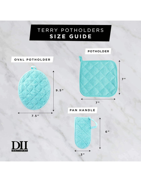 Agarraderas Ovaladas DII 100% Algodón Gris 2 Piezas