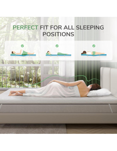 Colchón Viscoelástico Novilla 5 cm para Cama Individual - Suave y Fresco