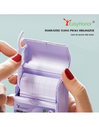 Palillos de Hilo Dental EasyHonor 52 Piezas Limón Portátil