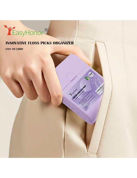 Palillos de Hilo Dental EasyHonor 52 Piezas Limón Portátil