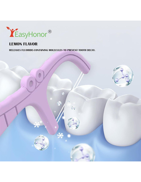 Palillos de Hilo Dental EasyHonor 52 Piezas Limón Portátil
