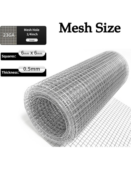 Malla de Hardware Galvanizada 10.16cm x 3.05m 23 Gauge Awioreton