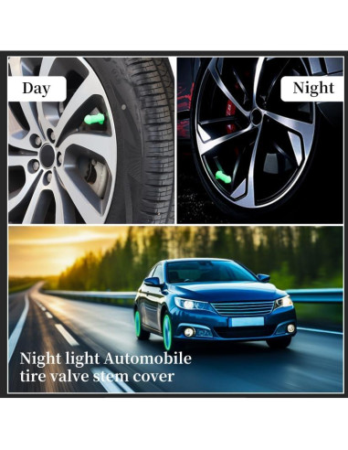 Tapa de Válvula de Neumático Kemuchy Luminosa 4 Piezas