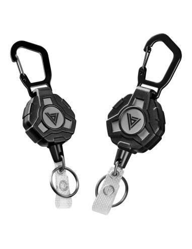Llavero Retráctil Bemece 2 Pack con Cable de Acero 73.66 cm