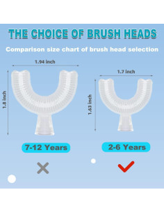 Cepillo de dientes eléctrico Caromolly U+2 para niños 2-6 años 2