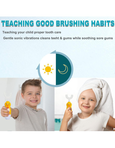 Cepillo de dientes eléctrico Caromolly U+2 para niños 2-6 años