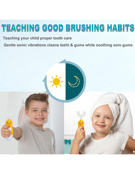 Cepillo de dientes eléctrico Caromolly U+2 para niños 2-6 años