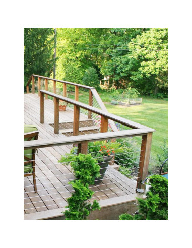 Cable de Acero Inoxidable 1/8" TooTaci 30m con Ojetes y Manguitos