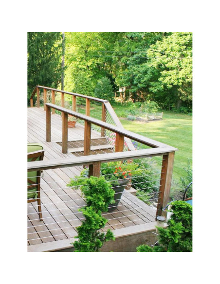 Cable de Acero Inoxidable 1/8" TooTaci 30m con Ojetes y Manguitos