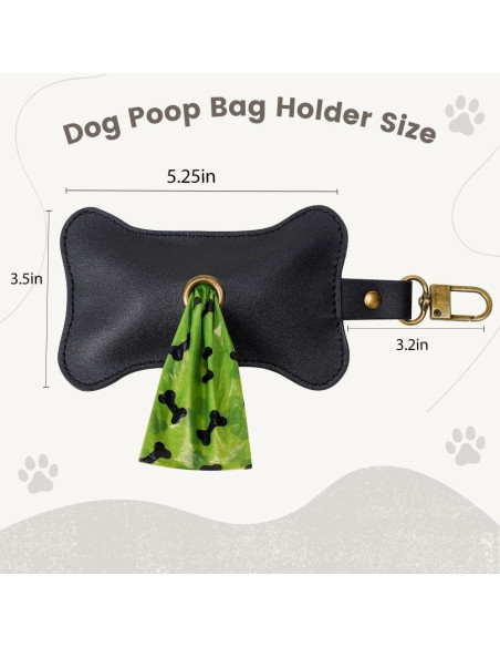 Soporte para Bolsas de Excremento de Perro TOGETRUE Cuero Negro