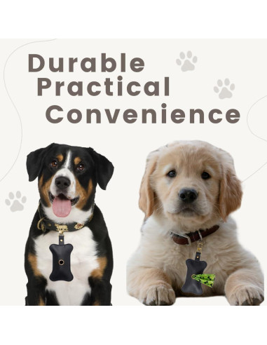 Soporte para Bolsas de Excremento de Perro TOGETRUE Cuero Negro