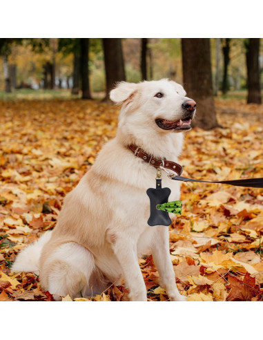 Soporte para Bolsas de Excremento de Perro TOGETRUE Cuero Negro