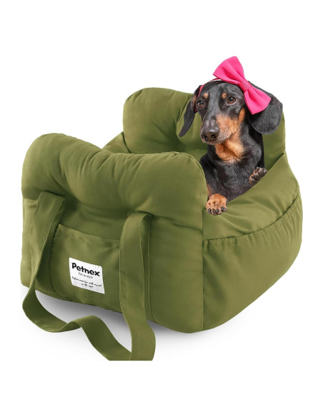 Asiento de Coche para Perros Pequeños Petnex Verde Militar