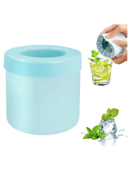 Mini Fabricador de Hielo Aquzhou 60 Cubos Silicona Azul-Verde