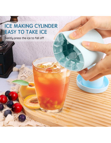 Mini Fabricador de Hielo Aquzhou 60 Cubos Silicona Azul-Verde