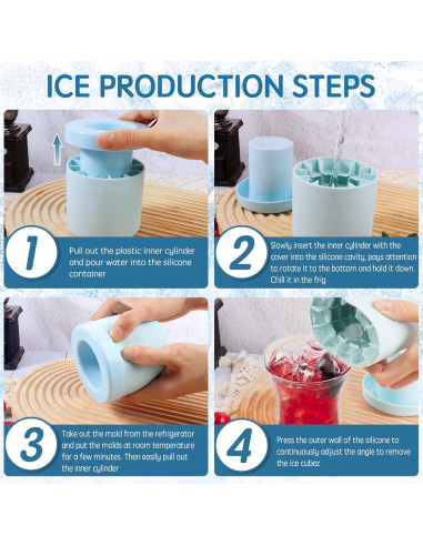 Mini Fabricador de Hielo Aquzhou 60 Cubos Silicona Azul-Verde