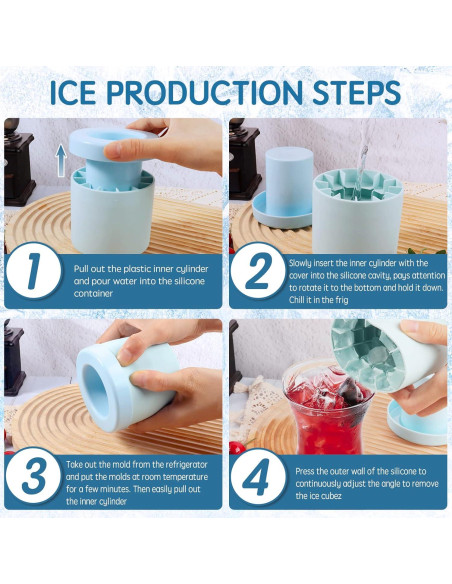 Mini Fabricador de Hielo Aquzhou 60 Cubos Silicona Azul-Verde