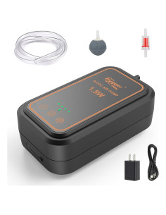 Bomba de aire recargable Hygger para acuario 1.5W hasta 125L