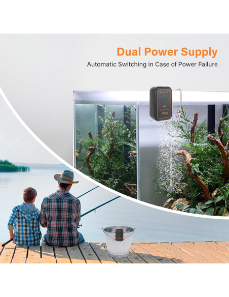 Bomba de aire recargable Hygger para acuario 1.5W hasta 125L