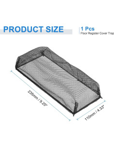 Filtro de Ventilación de Piso uxcell 235x110mm Negro 2