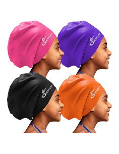 Gorras de Baño Extra Grande Geltvilra para Niños 4 Piezas