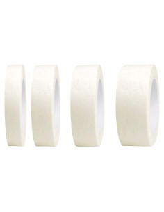 4 Rollos Cinta de Enmascarar Beige Blanca 20 Metros 12/18/25/50 mm