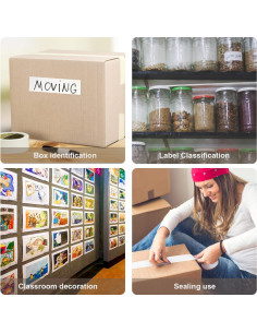 4 Rollos Cinta de Enmascarar Beige Blanca 20 Metros 12/18/25/50 mm 2