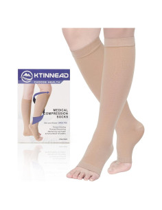 Calcetines de Compresión Ktinnead Unisex 20-30 mmHg Beige Mediana