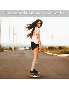 Calcetines de Compresión Ktinnead Unisex 20-30 mmHg Beige Mediana 2