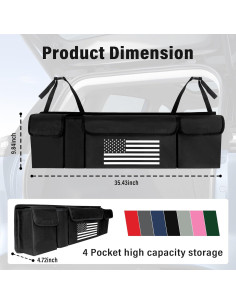 Organizador de Maletero de Coche Turcee 90x25x12 cm Negro 2