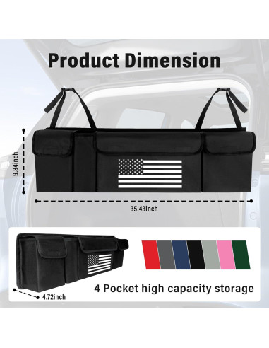 Organizador de Maletero de Coche Turcee 90x25x12 cm Negro