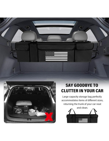 Organizador de Maletero de Coche Turcee 90x25x12 cm Negro