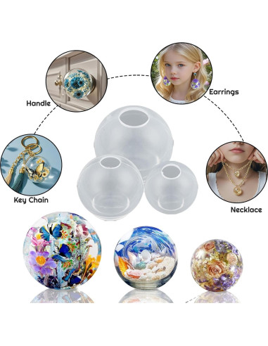 Conjunto de 12 Moldes de Silicona Dacies 10.16 cm para Resina