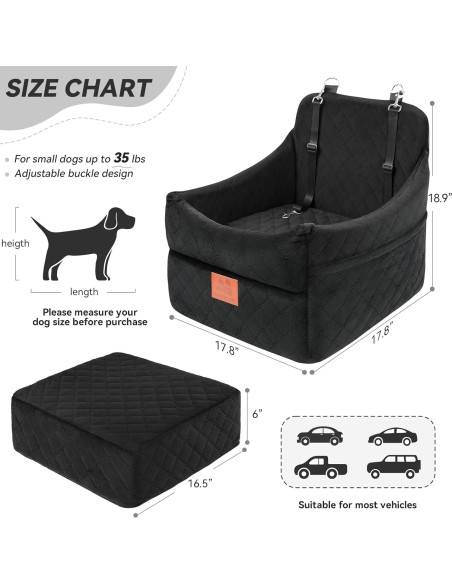Asiento Elevador para Perros GL GLENSLAVE Negro hasta 15.88kg