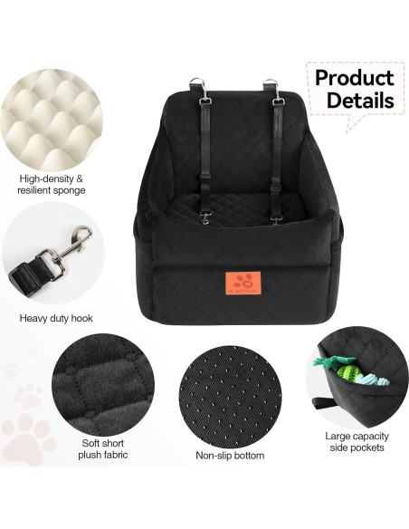 Asiento Elevador para Perros GL GLENSLAVE Negro hasta 15.88kg