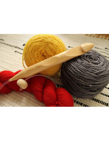 Ganchos de Crochet Tunecino KnitPal 80cm Madera 3 Tamaños