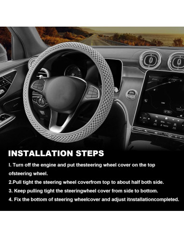 Cubierta de Volante Antideslizante CmeRto 37-38cm Gris