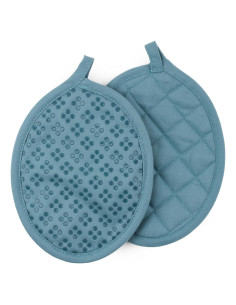 Juego de 2 agarraderas de silicona Sticky Toffee azul 17.78x22.86cm