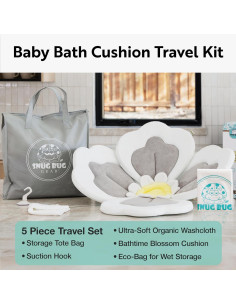 Cojín de Baño para Bebés - Set de 4 Piezas Gris Polvo 2
