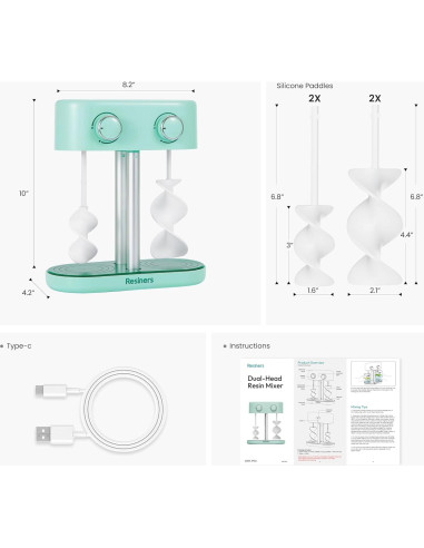 Mezclador de Resina Eléctrico Resiners R-072E Doble Cabeza 1.68kg